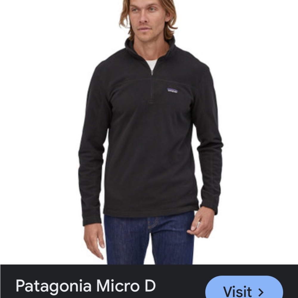 Patagonia Men's Zip-Up Black Sweater